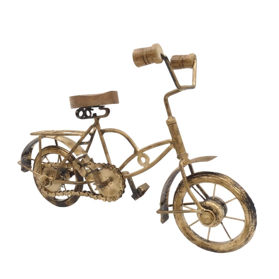 Dekorativ Guld Metalcykel – Stilfuld Indretning til Hjemmet