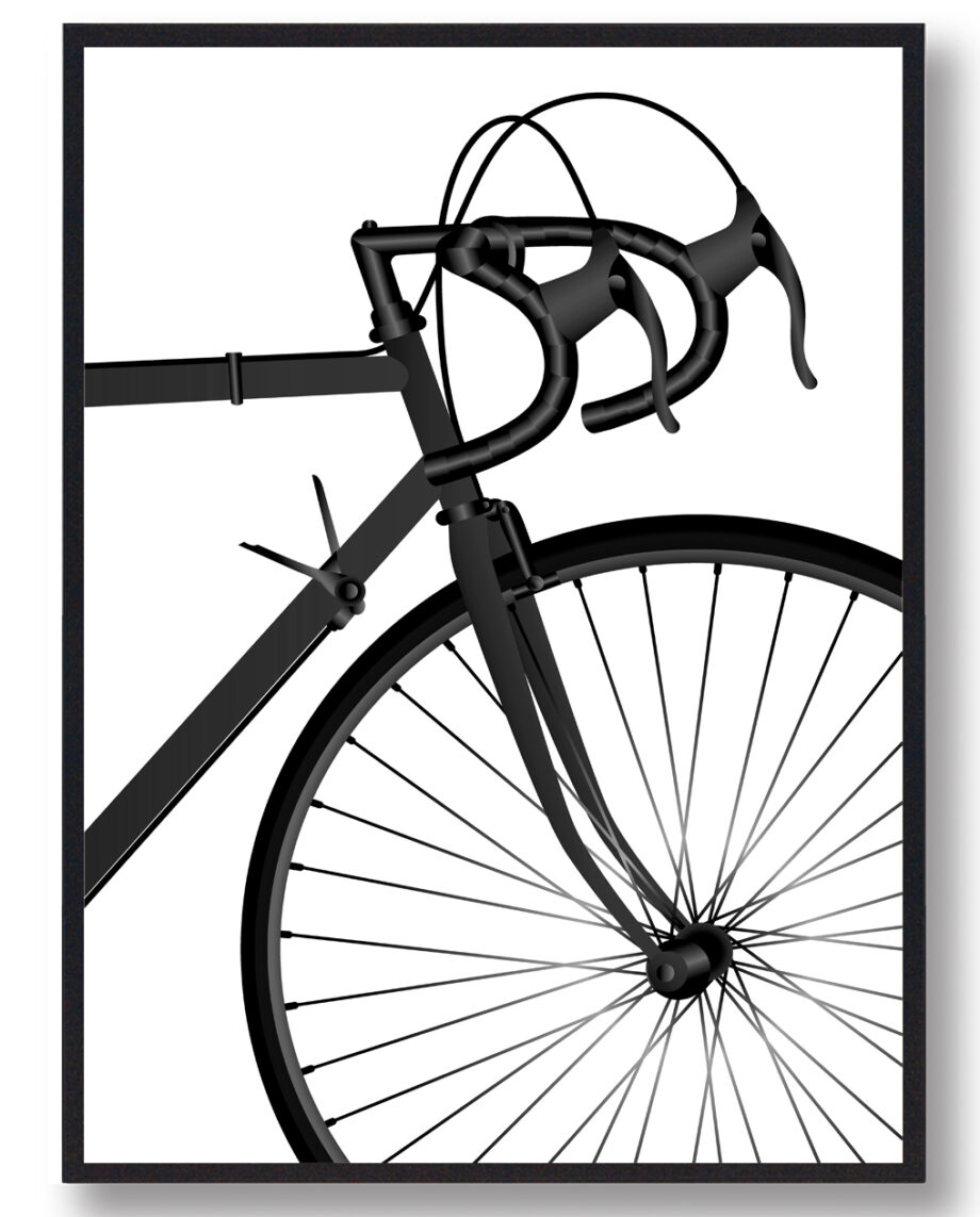 Sort Cykelforhjul Plakat - Fantastisk Tilbud til Cykelentusiaster!