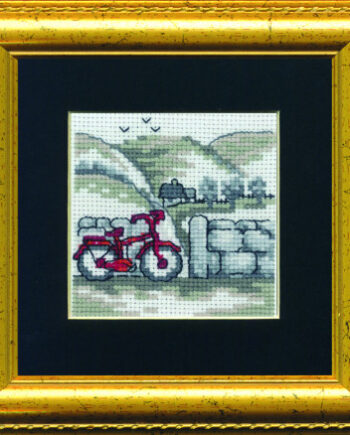 Permin Broderikit – Cykel 11x11cm – Fantastisk Tilbud!