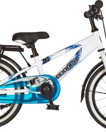 Perfekt hvid drengecykel med alt udstyr til børn!