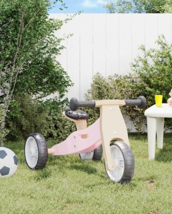Lyserød 2-i-1 Trehjulet Cykel til Børn – Lær Balance!