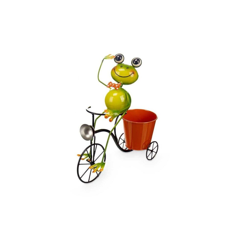 Grøn Metal Urtepotte med Cykel Design – Fantastisk Tilbud!