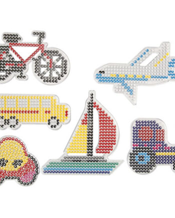 Perleplade Bil Fly Båd Traktor Bus Cykel Str 9x9 11x16 Medium 6stk - Diverse Bikings  - 5712854029483