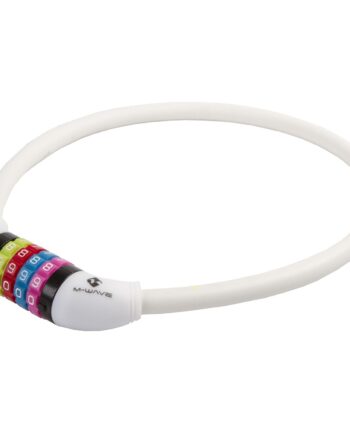 Hvid Kodelås Til Cykel Fra Wave 650mm - Ecykelhjelm.dk Bikings  - 887539013486