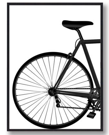 Sort Cykelbaghjul Plakat - Plakatdyr.dk Bikings