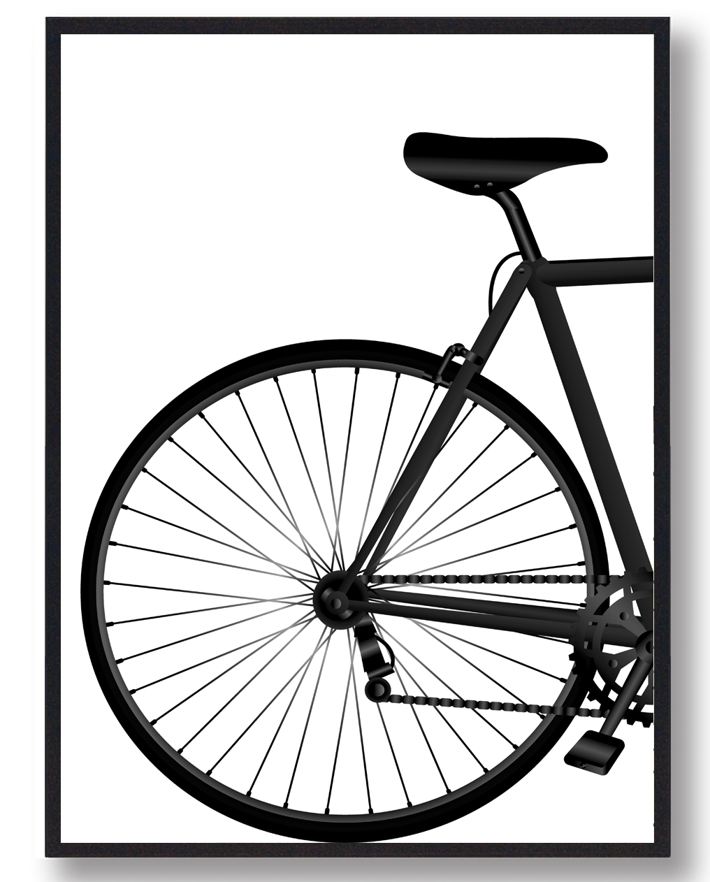 Sort Cykelbaghjul Plakat - Plakatdyr.dk Bikings