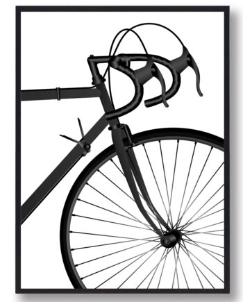 Sort Cykelforhjul Plakat - Plakatdyr.dk Bikings