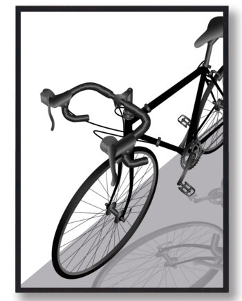 Sort Cykler Tværs Plakat - Plakatdyr.dk Bikings