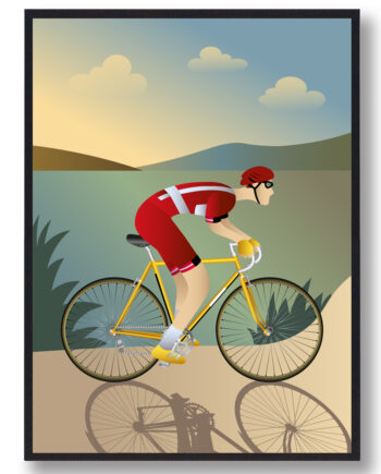 Cykelrytter Landskab Plakat - Plakatdyr.dk Bikings