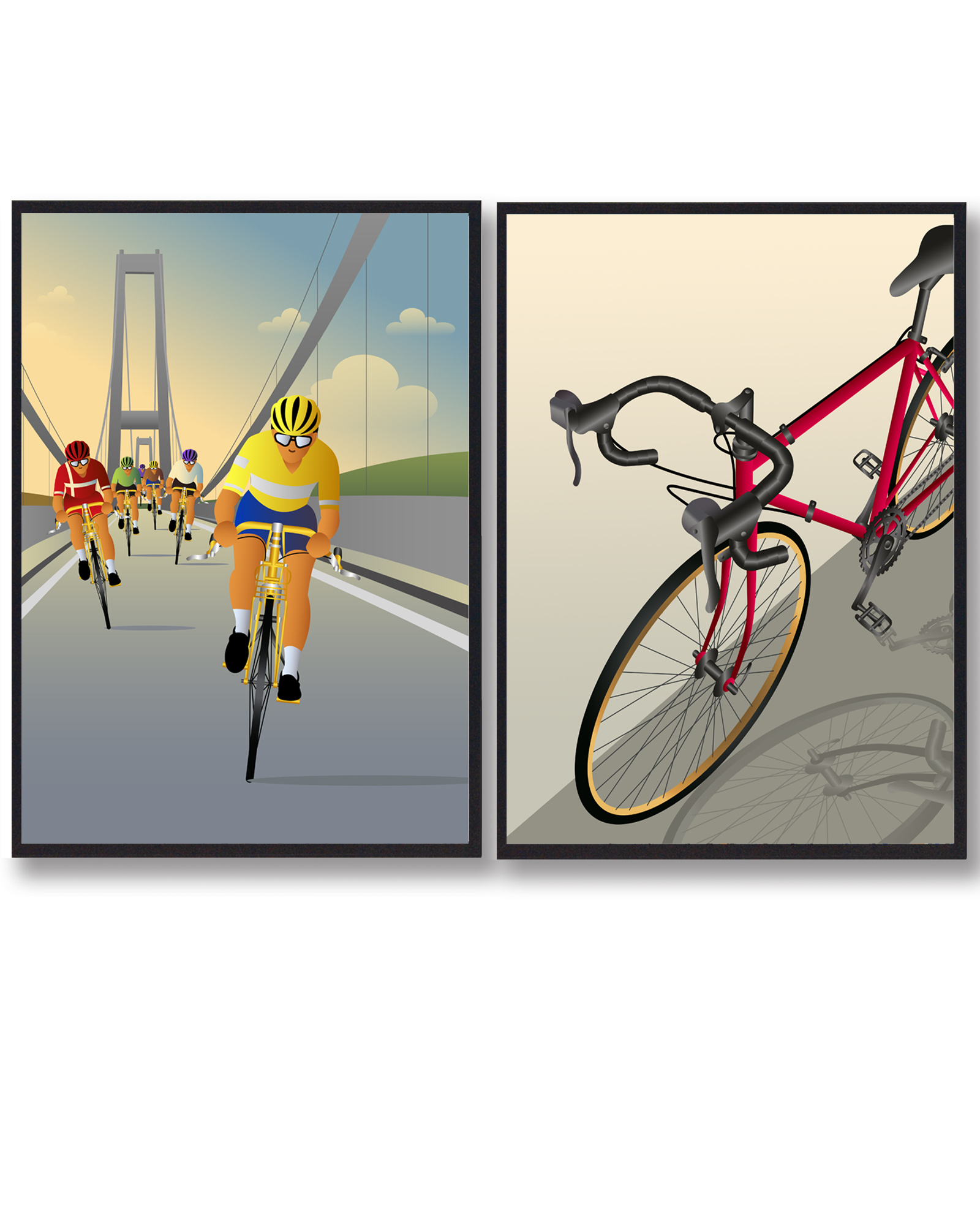 Plakatsæt Storebælt Cykelplakat - Plakatdyr.dk Bikings