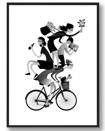 Sort Sjov Cyklen Plakat - Plakatdyr.dk Bikings