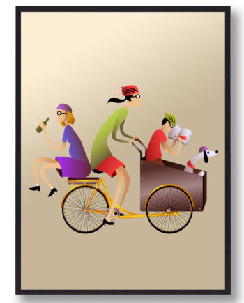 Sjov Ladcyklen Cykelplakat - Plakatdyr.dk Bikings