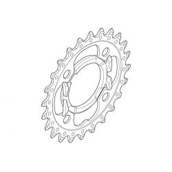 Sort Shimano Klinge 24t T521 104mm Speed Cykel Klinge - Shimano Bikings  - 4524667955627